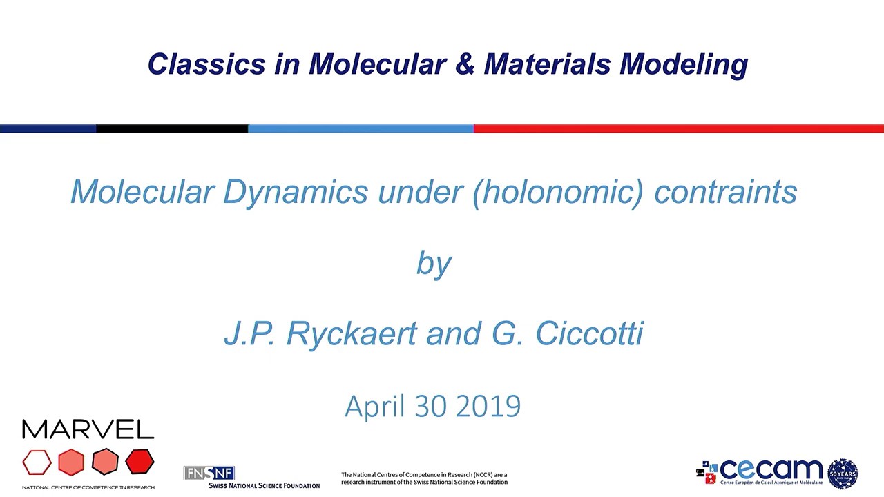 Thumbnail of 1: Molecular dynamics under (holonomic) constraints
